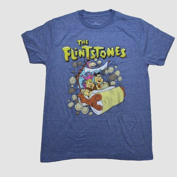 The Flintstones Mens Classic Cartoon Retro Print Shirt New - Picture 1 of 3